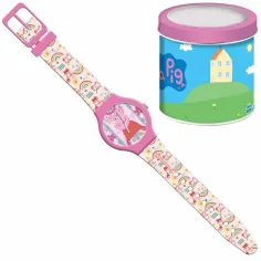 Luna: Reloj analógico de Peppa Pig en caja de metal