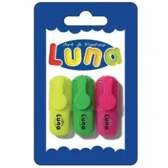 Luna: Set de 3 mini resaltadores de colores