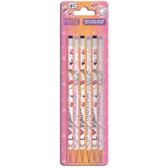 Luna: Set de lápices de grafito con goma para niñas de 6 piezas