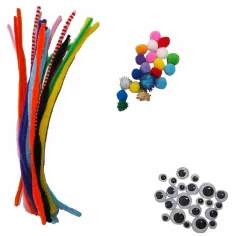 imagen de Luna: Set de manualidades con pompones, chenillas y ojos, set de 450 piezas 2