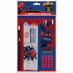 Luna: Set de material escolar de Spiderman con calculadora de 6 piezas