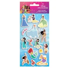 Luna: Set de pegatinas 3D de princesa Disney en hoja de 10x22 cm