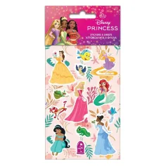 Luna: Set de pegatinas autoadhesivas de Princesas Disney en hoja de 8x12cm de 5 unidades
