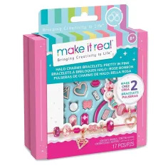 Make It Real: Fabricación de joyas, pulseras de encanto halo en almacenamiento rosa
