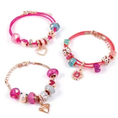 imagen de Make it Real: Pulseras de Colgante de Cristal Rosa 3