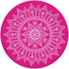 Mandala fucsia-blanco set de platos de papel de 8 piezas de 23 cm