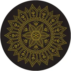 Mandala negro-dorado set de platos de papel de 8 piezas de 23 cm