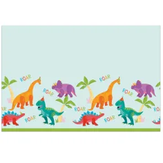 Mantel de plástico de fiesta de dinosaurios 120x180cm