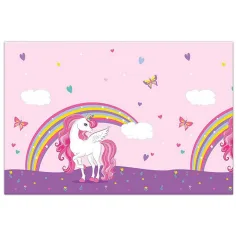 Mantel de plástico de unicornio arcoíris 120x180cm