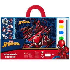 Marvel: Cuaderno de colorear de Spiderman con acuarelas y pegatinas