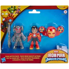 Marvel Iron Man y sus amigos - Iron Antics juego de figuras de Iron Man y Ultron - Hasbro