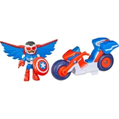 imagen de Marvel Iron Man y sus maravillosos amigos - Capitán América y su vehículo Super Bike - Hasbro 2