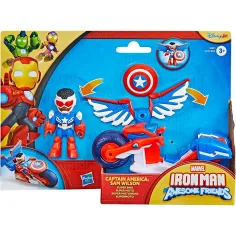 Marvel Iron Man y sus maravillosos amigos - Capitán América y su vehículo Super Bike - Hasbro