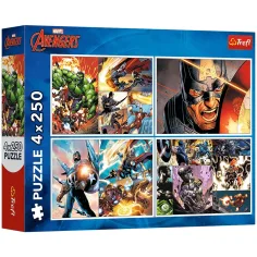 Marvel: Puzzle de 4x250 piezas de los Vengadores - Trefl