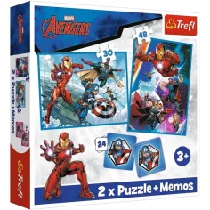 Marvel: Set de rompecabezas y tarjetas de memoria 2 en 1 - Trefl