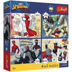 Marvel Spider-Man - 4 x 88 piezas Premium Plus Kids puzzle - Trefl