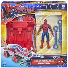 Marvel Spider-Man ActionVerse: figura de Spider-Man con coche y proyectil de telaraña extensible - Hasbro