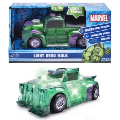 Marvel: Vehículo de personaje Light Hero Hulk con efectos de luz y sonido - Jada Toys