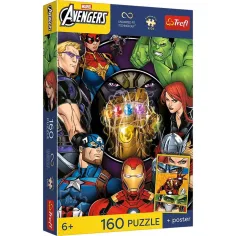 imagen de Marvel Vengadores 160 piezas UFT rompecabezas con póster - Trefl 1