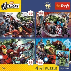 imagen de Marvel Vengadores - 4 x 88 piezas Premium Plus Kids puzzle - Trefl 2