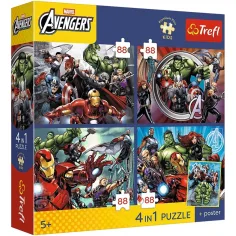 imagen de Marvel Vengadores - 4 x 88 piezas Premium Plus Kids puzzle - Trefl 1