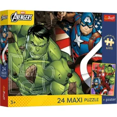 Marvel Vengadores el equipo 24 piezas Maxi puzzle - Trefl