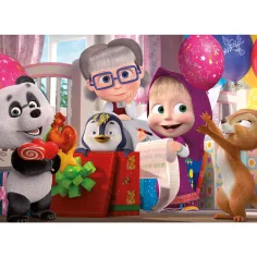 imagen de Masha y el Oso fiesta sorpresa puzzle maxi de 60 piezas 70x50cm - Lisciani 2