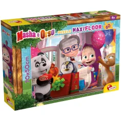 Masha y el Oso fiesta sorpresa puzzle maxi de 60 piezas 70x50cm - Lisciani