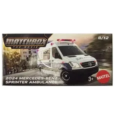 Matchbox A Película: 2024 Mercedes-Benz Sprinter Ambulancia en caja de cartón cochecito 1/64 – Mattel