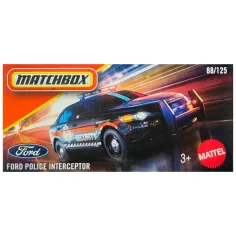 Matchbox: Ford Police Interceptor coche de juguete en caja de cartón 1/64 – Mattel