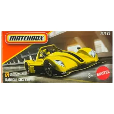 Matchbox: Radical SR3 XXR coche pequeño amarillo en caja de cartón 1/64 – Mattel