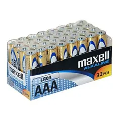 Maxell: Batería alcalina delgada de 1.5V AAA LR03 en paquete de 32 unidades