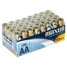 Maxell: Pilas alcalinas AA 1.5V LR6 32 unidades en paquete de plástico