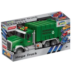 Mega Truck: Camión de recogida de residuos selectivos con luz y sonido 40x14x21cm