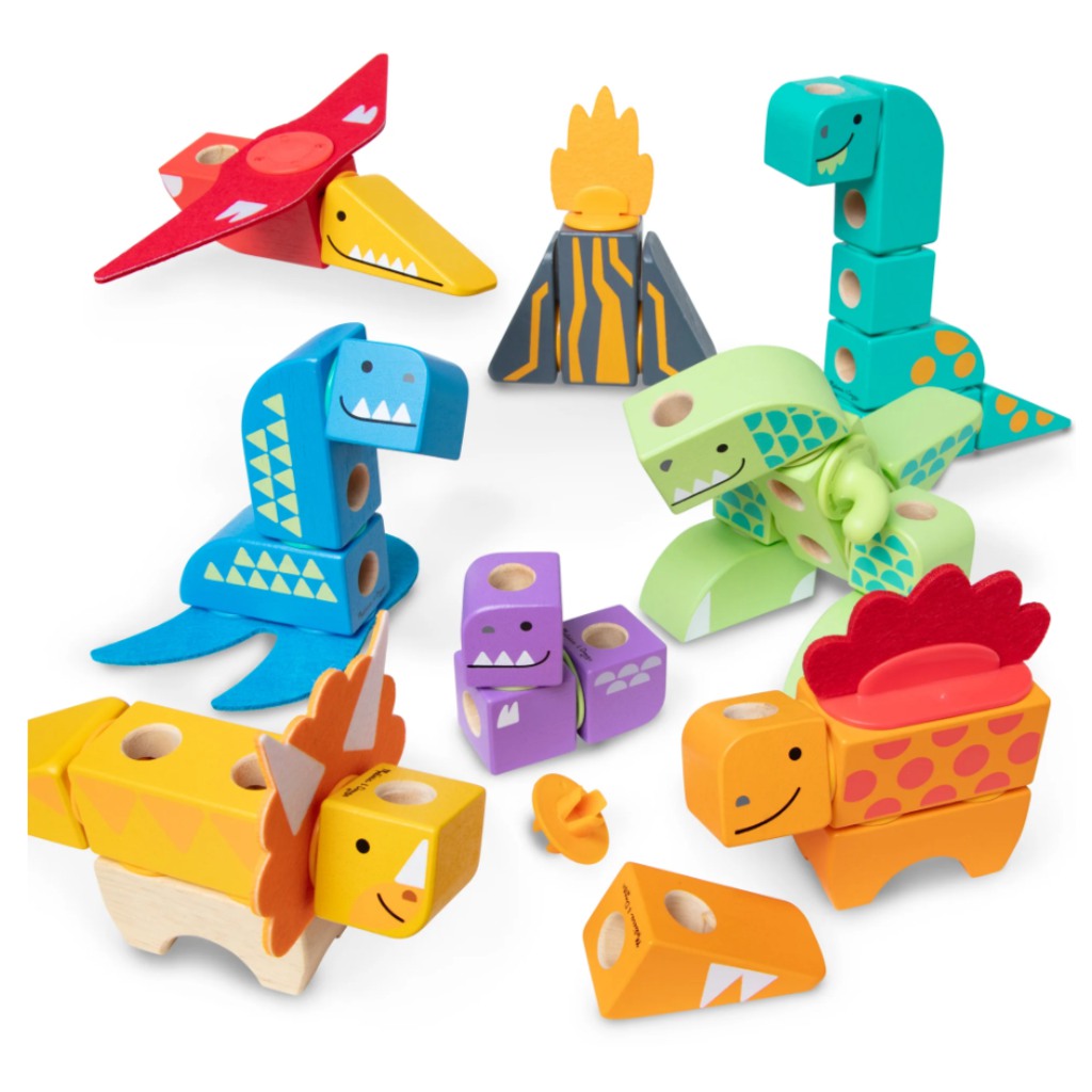 imagen de Melissa & Doug Blockables Juego de construcción de dinosaurios de 69 piezas 2
