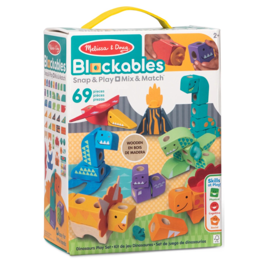 Melissa & Doug Blockables Dinosauros juego de construcción 69 piezas
