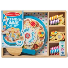 Melissa&Doug: Juego de pastel de cumpleaños de madera - Spin Master