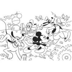 imagen de Mickey Mouse 2 en 1 puzzle de 250 piezas y libro para colorear 50x35cm - Lisciani 3