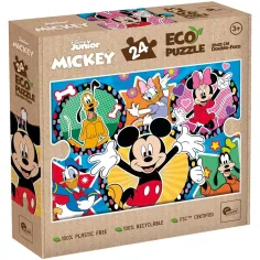 Mickey Mouse y sus amigos 2 en 1 24 piezas Eco mini puzzle y colorear 35x25cm - Lisciani