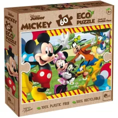 Mickey Mouse y sus amigos 2 en 1 60 piezas Eco puzzle y coloreable 70x50cm - Lisciani