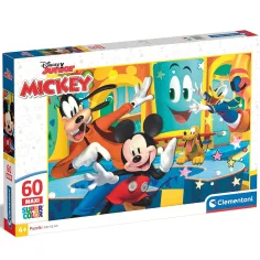 Mickey Mouse y sus amigos rompecabezas maxi supercolor de 60 piezas - Clementoni