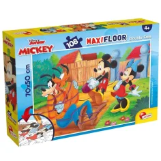 Mickey y sus amigos 2 en 1 rompecabezas y libro para colorear de 108 piezas 70x50cm - Lisciani