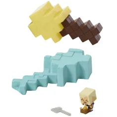 Minecraft: Revelar minifigura de marinero rubio dorado en caja en forma de espada amarilla - Mattel