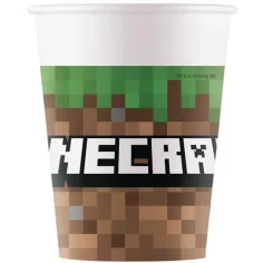 Minecraft set de 8 vasos de papel de 200 ml