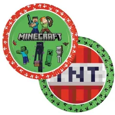 Minecraft set de platos de papel de 8 unidades de 23 cm