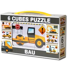 Mini cubo de cuentos con máquinas de trabajo 6 piezas - D-toys