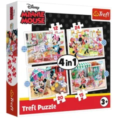 Minnie Mouse y sus amigos 12,15,20,24 piezas 4 en 1 rompecabezas - Trefl