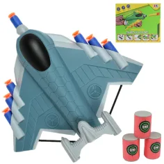 Missile Hand: Arma lanzadora de esponja en forma de avión con proyectiles y objetivos 23cm