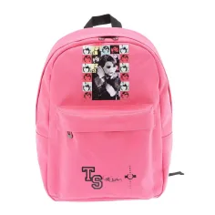 Mochila acolchada rosa con diseño de Taylor Swift, mochila 39x17x44cm