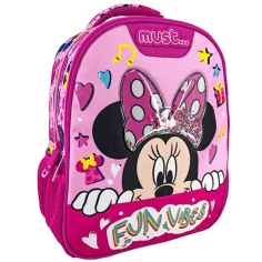 Mochila de jardín de infantes Minnie Mouse Fun Vibes 3D con estampado 27x10x31cm